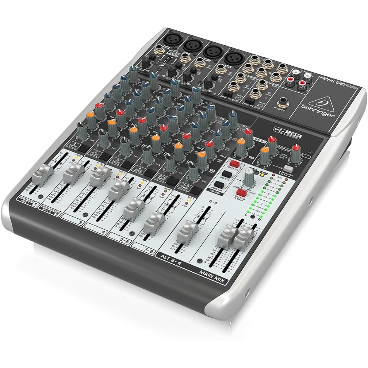 Behringer Behringer Analog Mixer 12 Channel 1 Knob Comp/USB Audio Interface XENYX Q1204USB Black