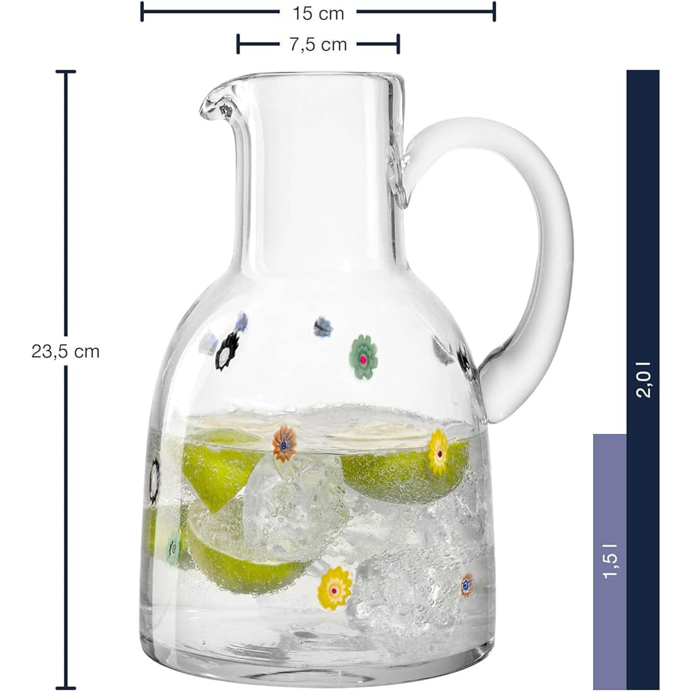 LEONARDO Water Jug Carafe 1500ml FIORI 038891