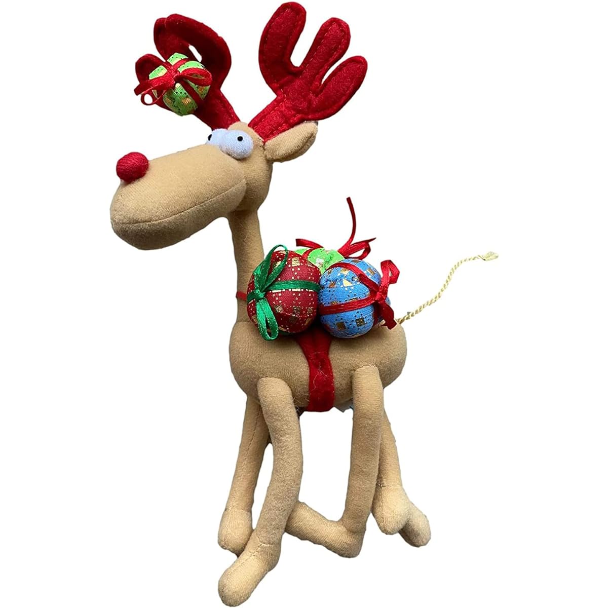 Christmas Stuffed Animal Pet Stuffed Rudolph Holiday Decoration Great Gift for Kids Tan Mousse