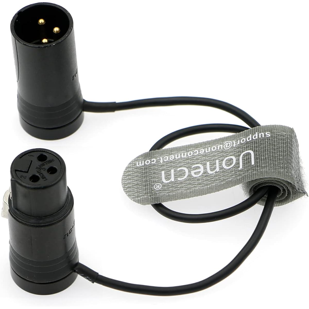 Uonecn Audio Cable Thin 3 Pin XLR Male to Female Cable for Microphone Camera Mixer Recorder 30cm
