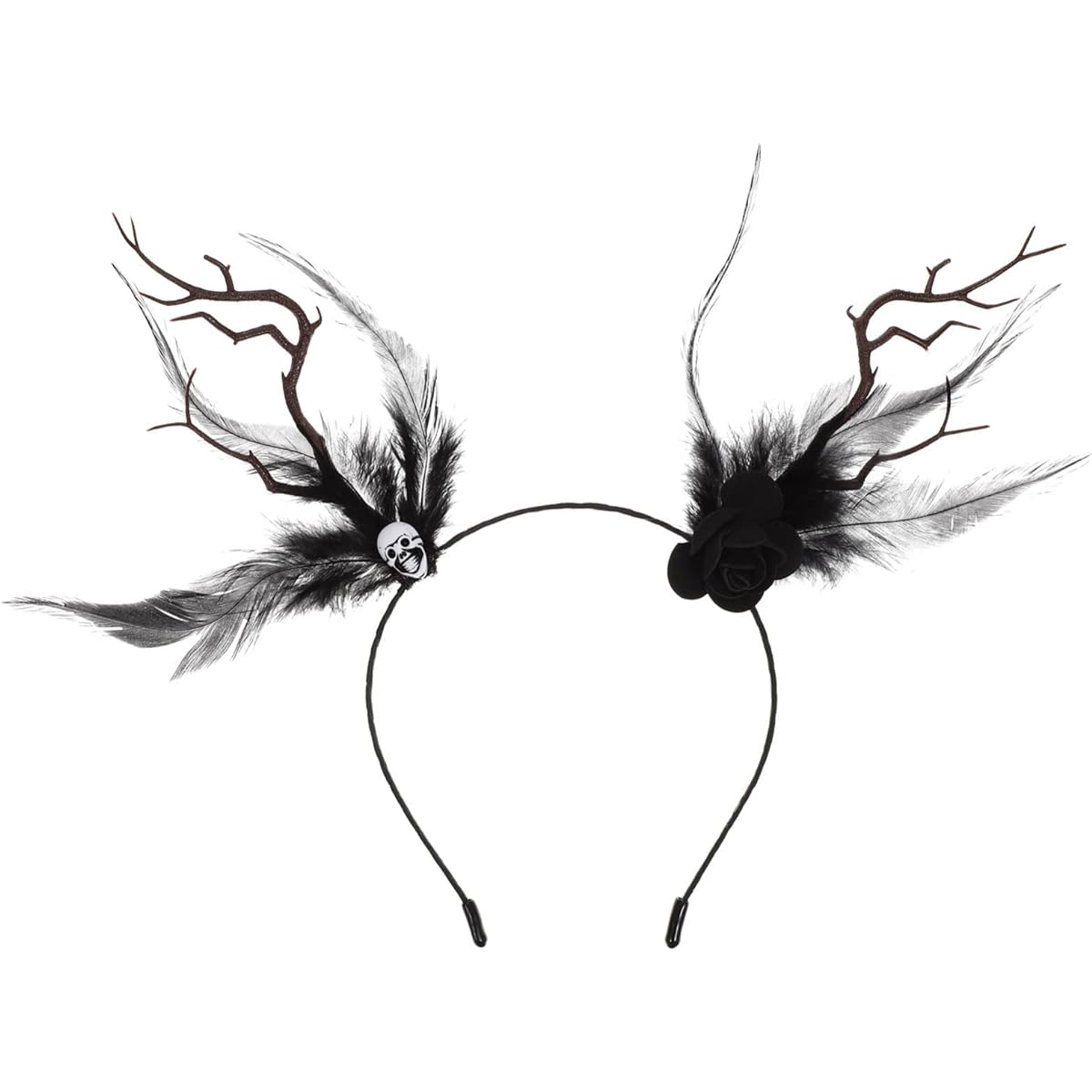 Beaupretty Halloween Deer Antler Headband Feather Headpiece Witch Tree Branch Headband Halloween Cosplay Gothic Headpiece