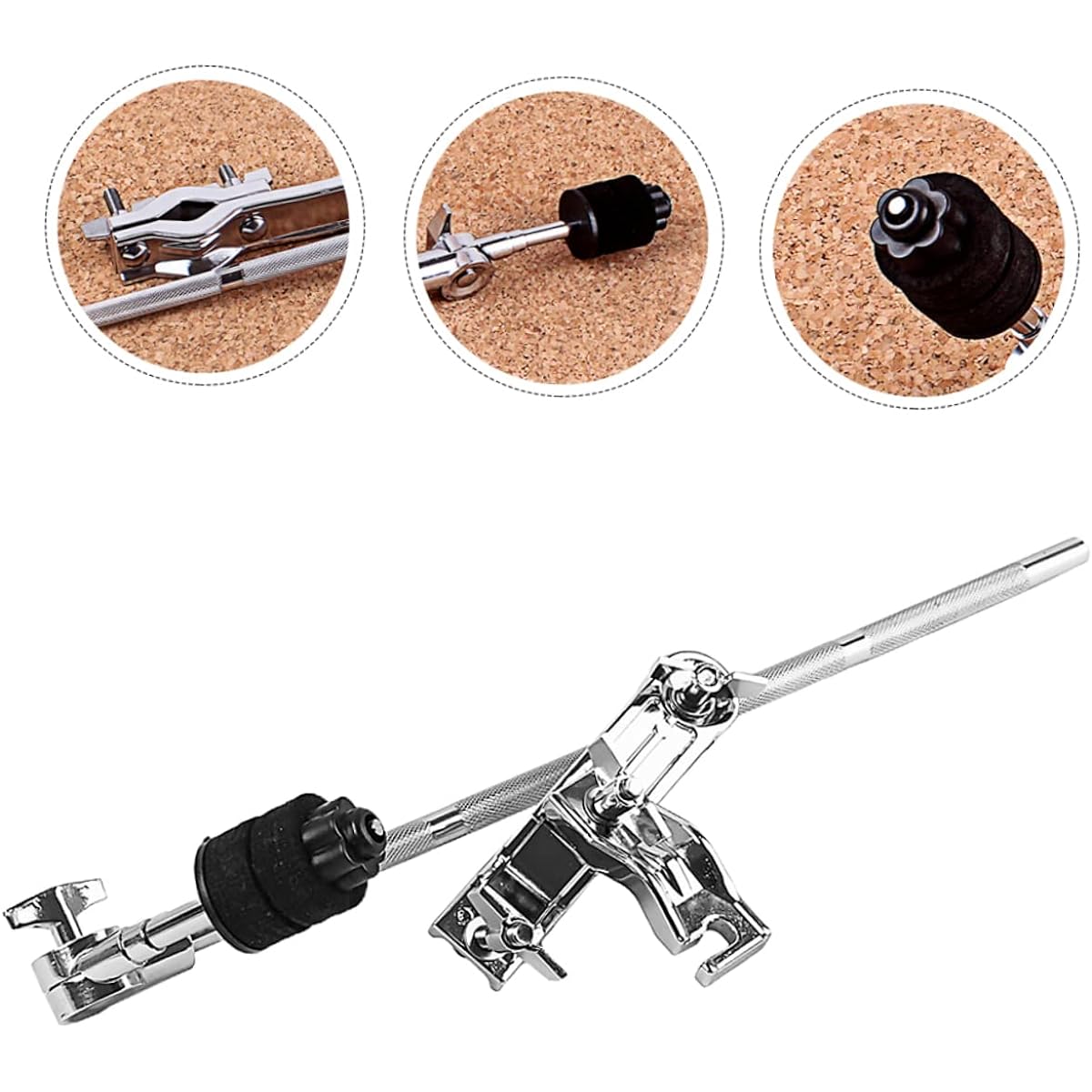 VICASKY 4pcs Extension Clip Drum Grabber Clamp Microphonos Drum Grabber Extension Arm Drum Rack Booby Bar Microphone Suspension Arm Drum Clip Drum B