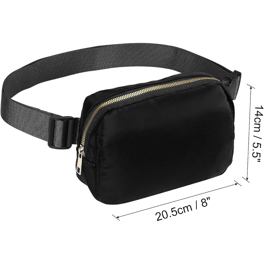 PATIKIL Fanny Pack Waterproof Belt Bag Men & Women Adjustable Crossbody Bag Waist Bag for Running Travel Workout Black