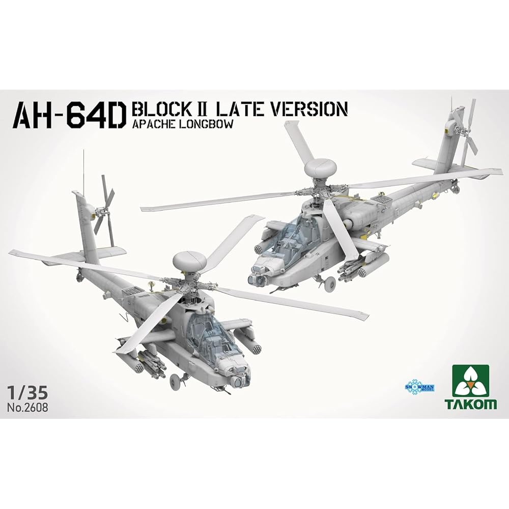 Tacom Snowman 1/35 American AH-64D Apache Longbow Attack Helicopter Block 2 Late Model Plastic Model TKO2608