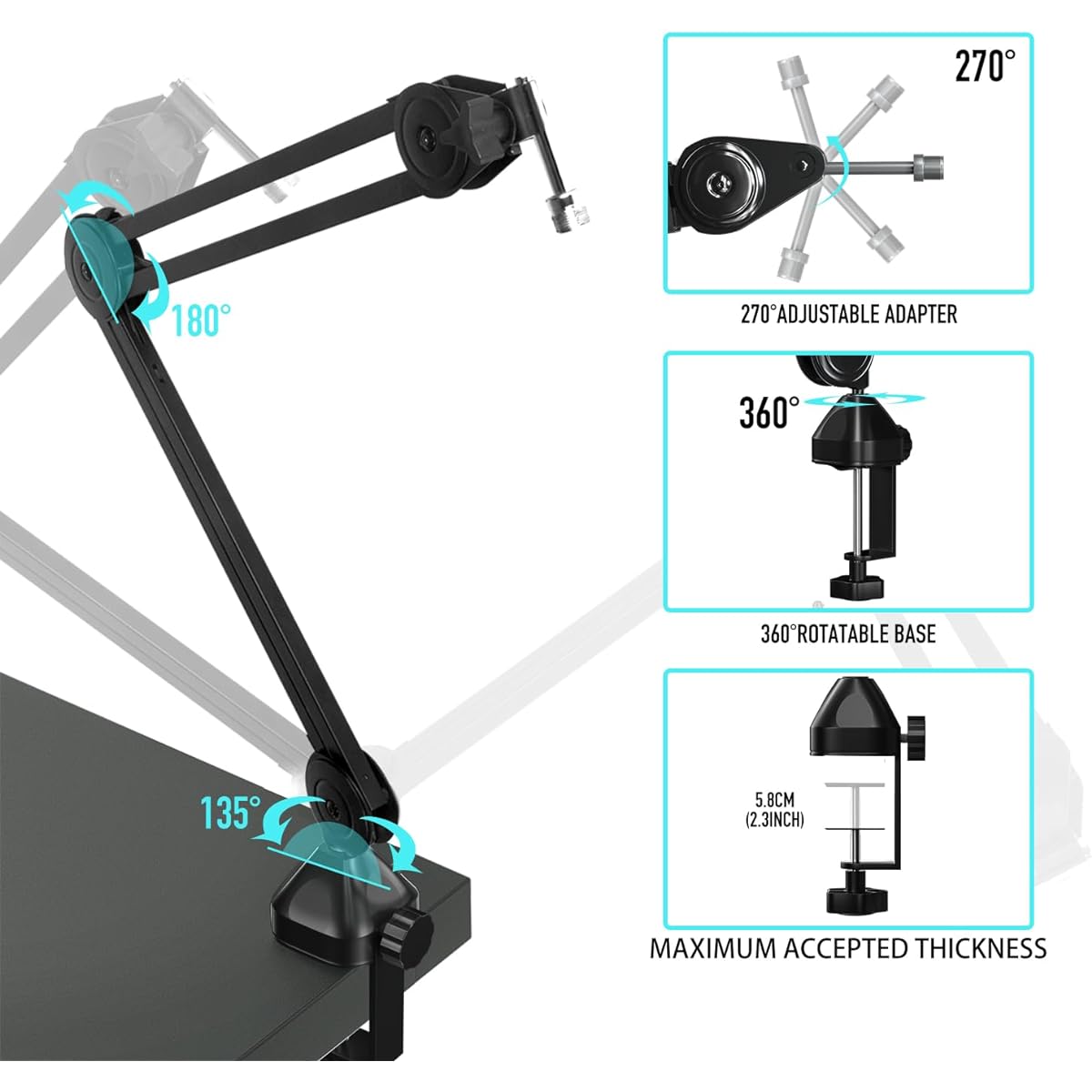 Microphone stand boom arm SBA3