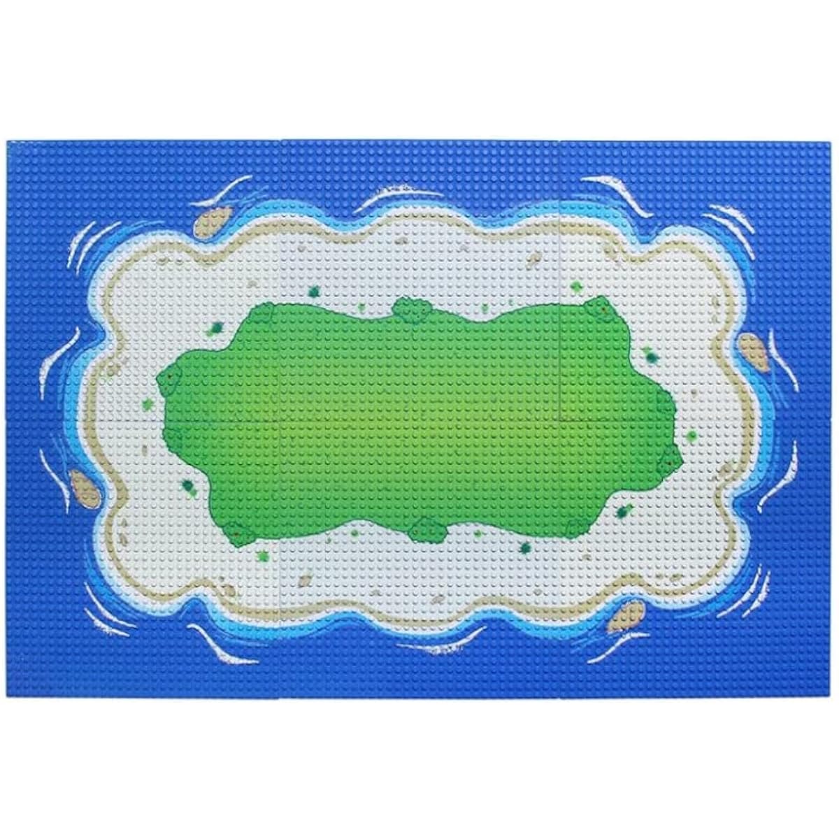 General Jim's Blue Beach and Water Road City Base Plate Full Set for Ocean Island Street Base Plate Pirate Seagrass Toy Kit Building Blocks for Teens and Adults