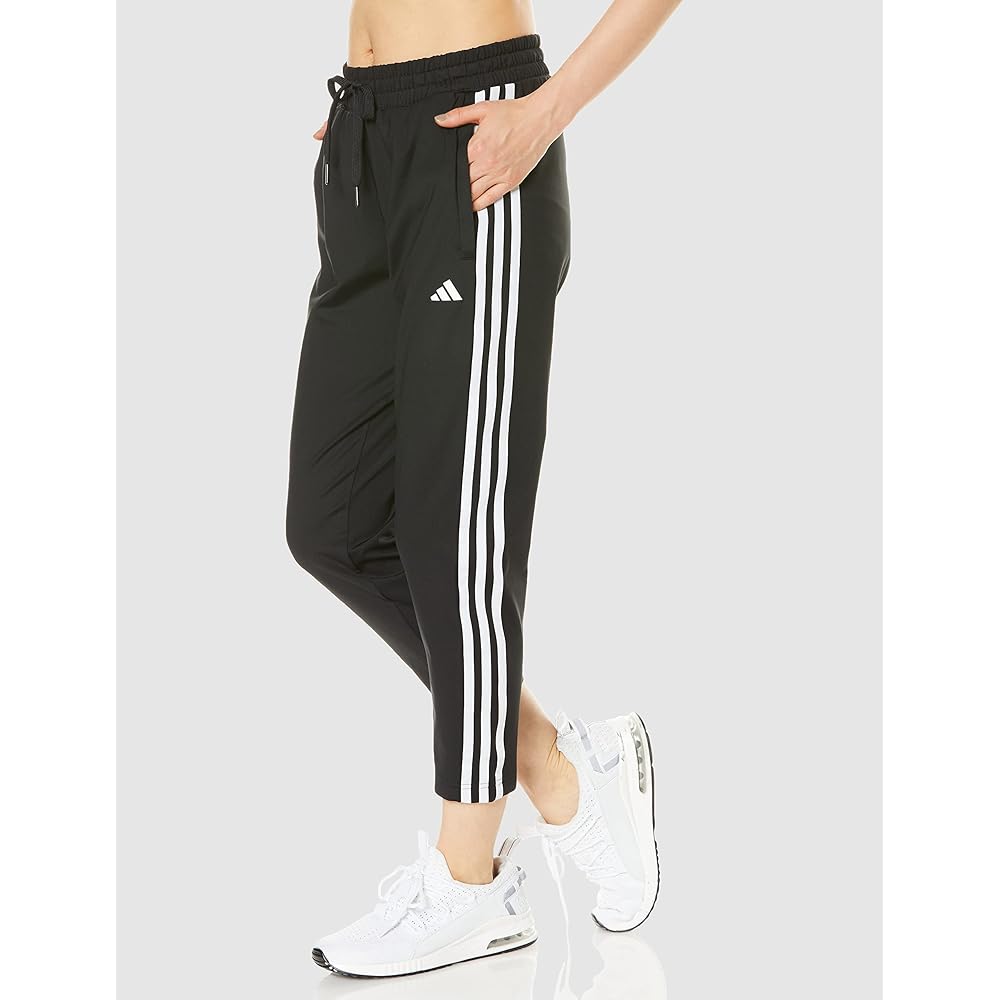 Adidas ZK895 Women's Sweat Pants Aero Lady Made4Training 7/8 Knit 3 Stripes Tapered Pants