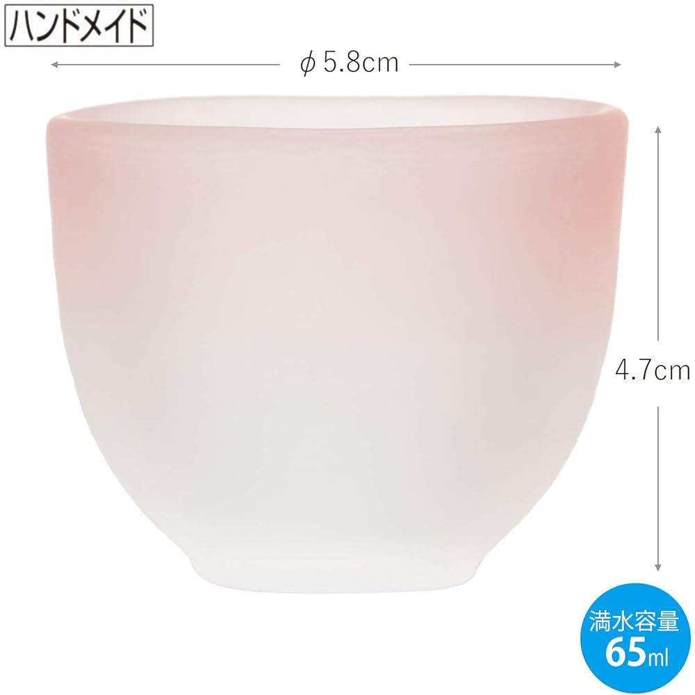 Toyo Sasaki Glass Sake Glass Sake Cup Set of 6 Pink 65ml 42011RS-600