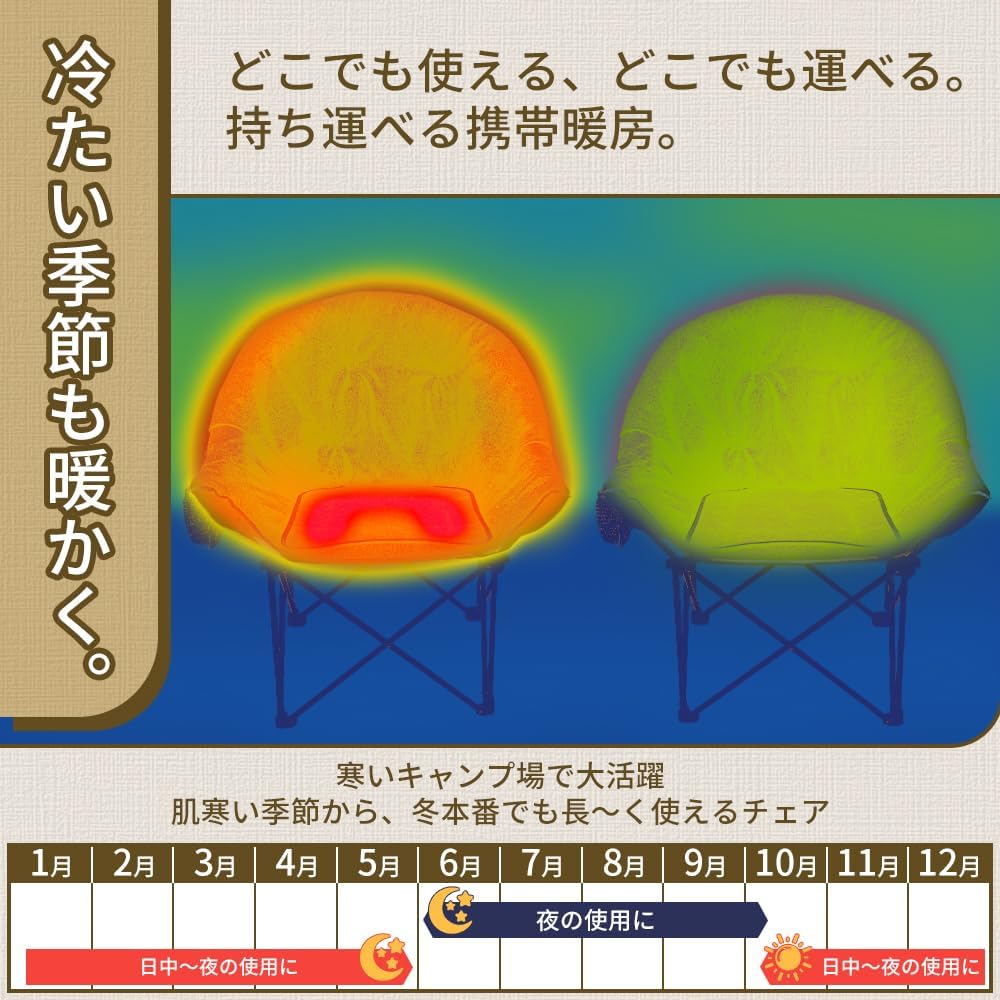 【limited! ] SOLO UP USB Heating Chair, Winter Heater, Folding Heating Chair, 3 Heat Levels, 55 degrees, Cold Protection, Heat Retention, Compact, Portable, Fishing, Sports, Events, BBQ, Picnic, Hiking, Glamping, Camping, Bed Mat, Outdoor Gear M-2438