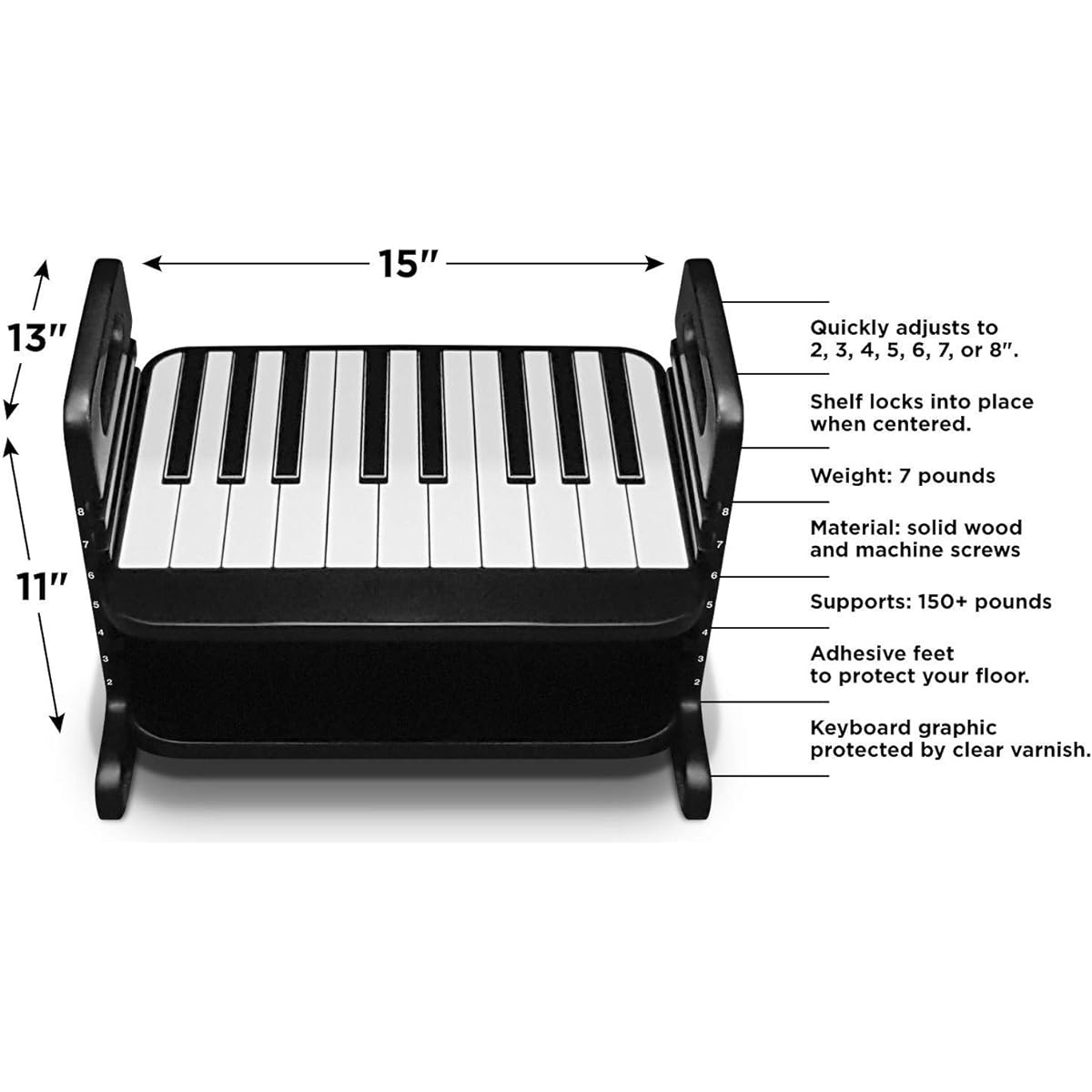 An ideal piano footrest that improves posture and form.Easy to get tired.Each student can adjust the ideal height.