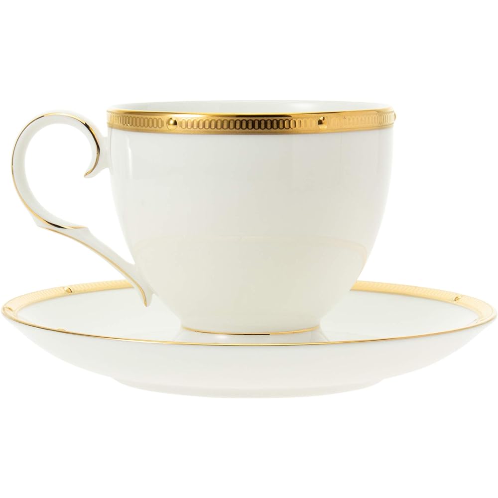 Noritake Cup & Saucer (color-changing pair set) (for coffee and tea) 250cc Rochelle Gold 2 customers Gold/Platinum Bone China P50788A/4796-5