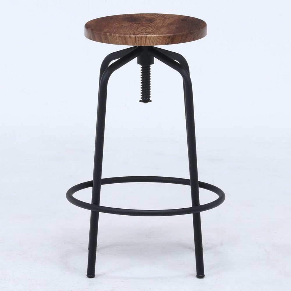 Fuji Boeki Counter Chair Bar Chair Width 40 x Depth 40 x Height 60cm~69cm Brown Elevating Type Floor Scratch Prevention Assembly Product NAVIA 14655