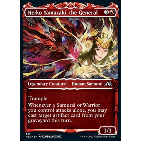 Magic: The Gathering - Yamazaki Hirako The General (321) - Showcase - Foil - Kamikawa: Neon Dynasty