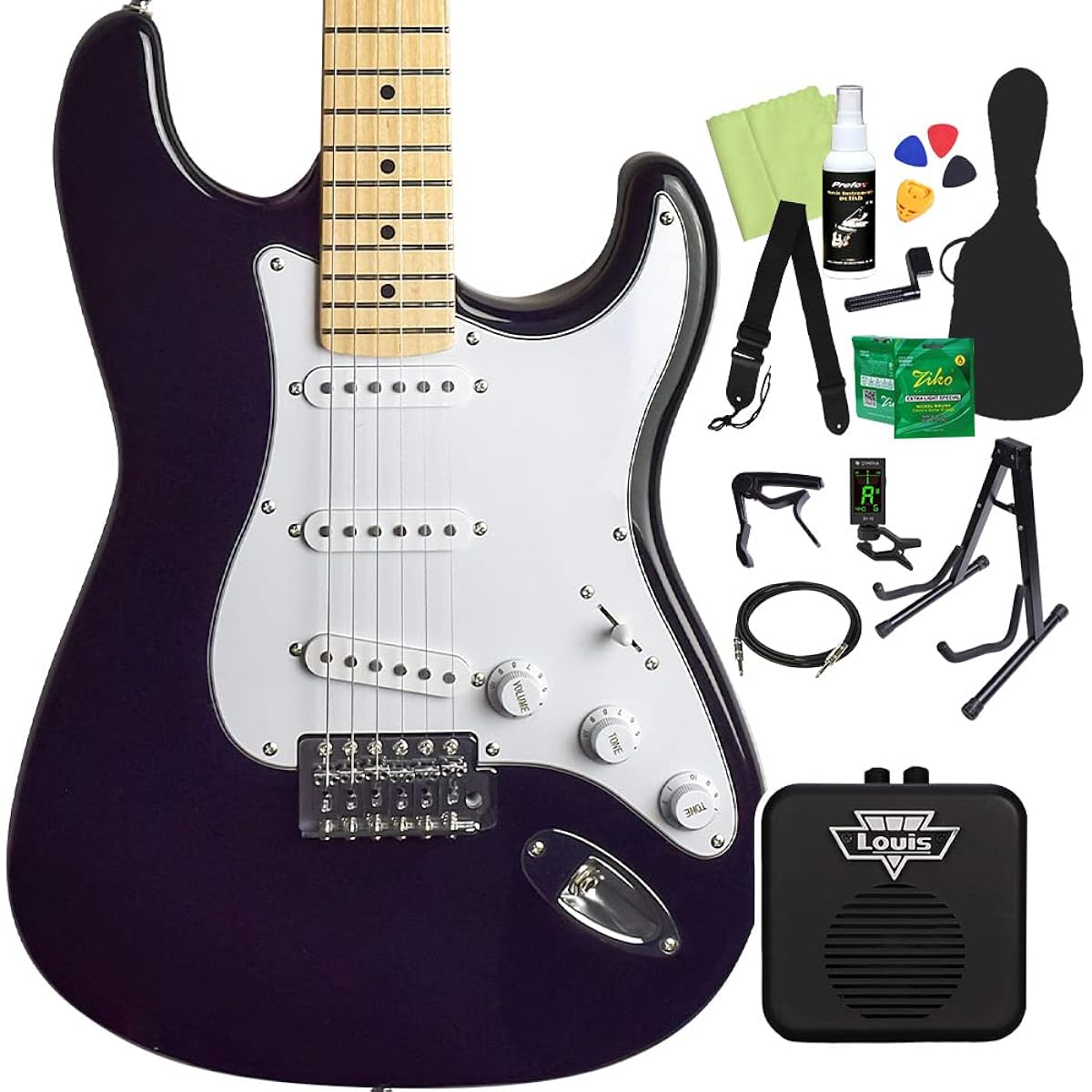 FERNANDES LE-1Z 3S/M BLK Electric Guitar Beginner 14-piece Set [With Mini Amplifier] Fernandes