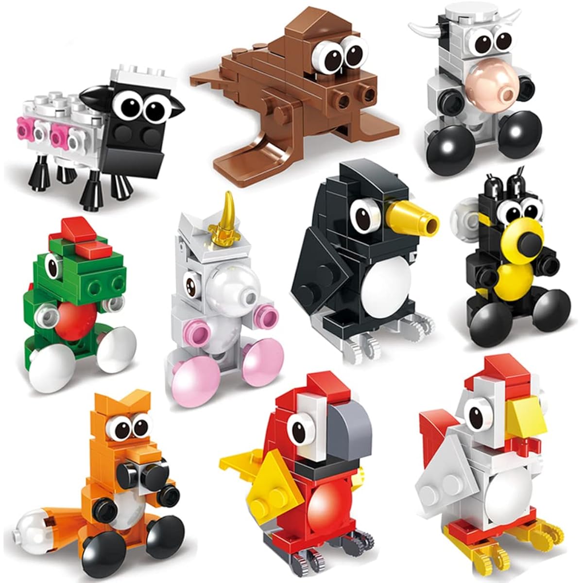 Building Blocks Animals 10 in 1 STEM Building Blocks Zoo Animals Baby Toys Huancocinera September Model Set Building Blocks Insect Specimen Creativity Bricks Kids