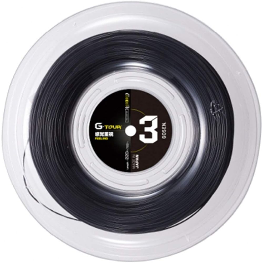 GOSEN Rigid Tennis String G-TOUR3 17 (1.23mm) Roll BK TSGT312BK