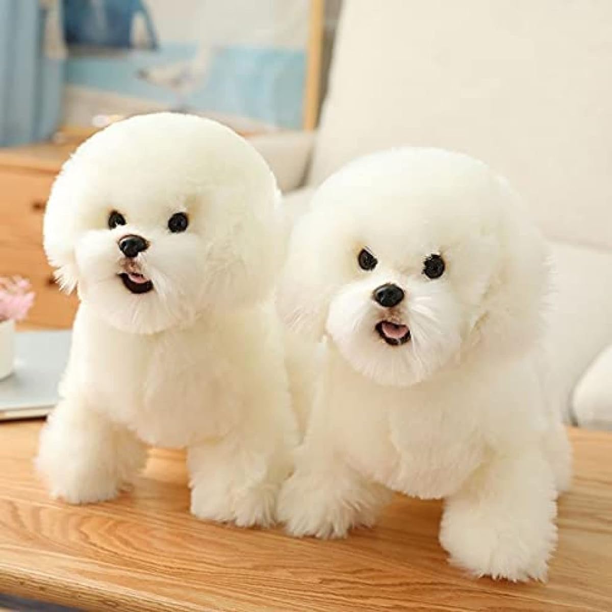Bichon Frise stuffed toy, dog, realistic, cute, soft to the touch, birthday present, 38cm