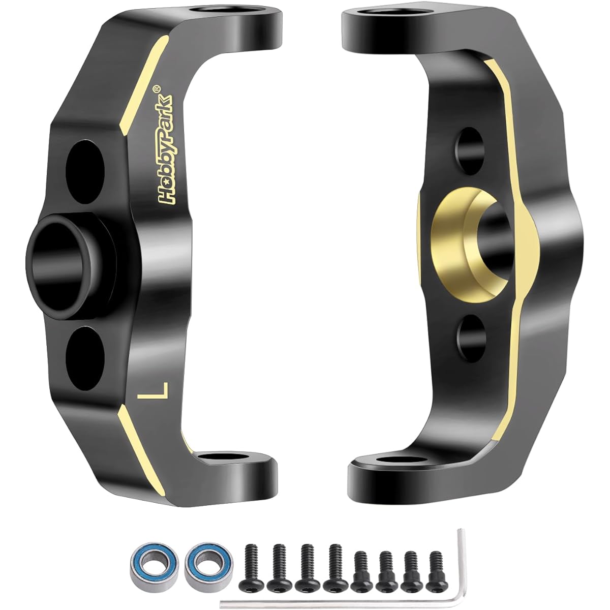Hobbypark Brass Caster Blocks C-Hubs Weights for TRX4M Upgrade 1/18 RC Crawler Car Replacement Left and Right (2 Pack)