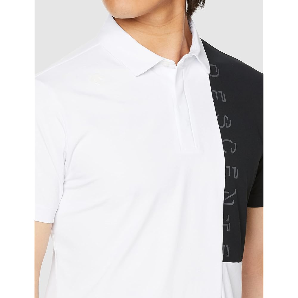 [DESCENTE] Short Sleeve Shirt Sweat Absorbent Quick Drying UVCUT UPF50+ Stretch Switching Design Logo Print Golf DGMVJA05 Men's