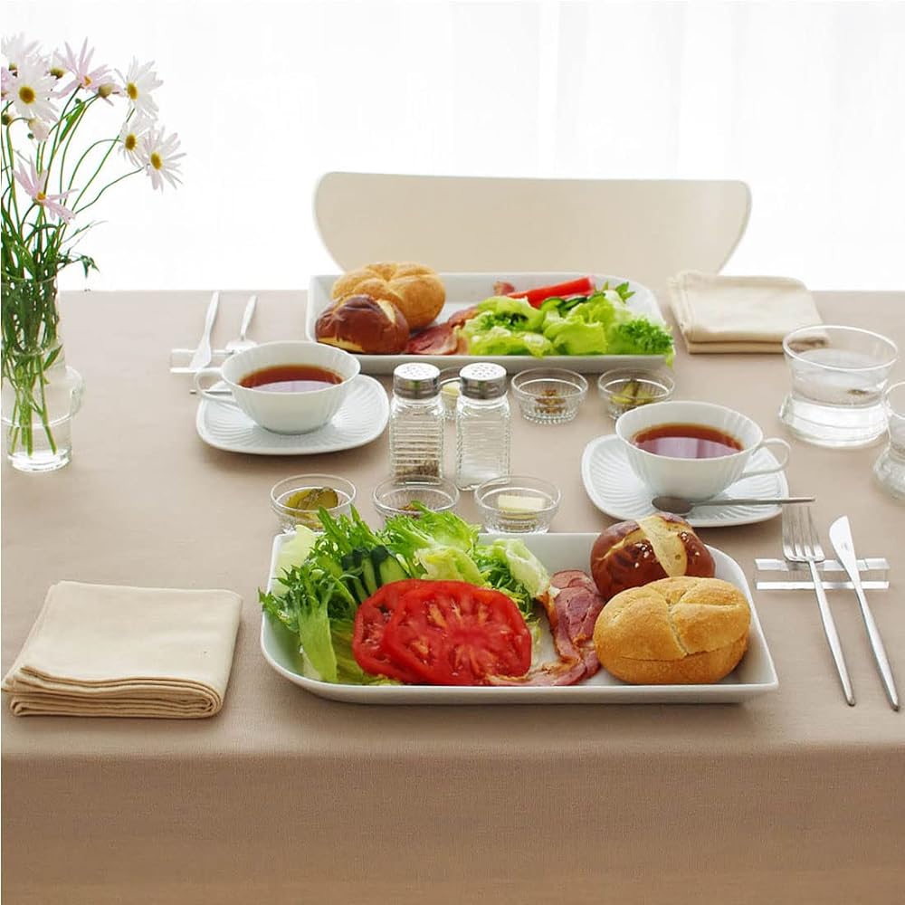 Blooming Nakanishi Table Cloth Delicious Color (Mushroom (Greige) / 130 x 200cm) For 4 People Water Repellent Rectangle Plain Machine Washable (Water Repellent Finished/Made in Japan) 400200-0001-30