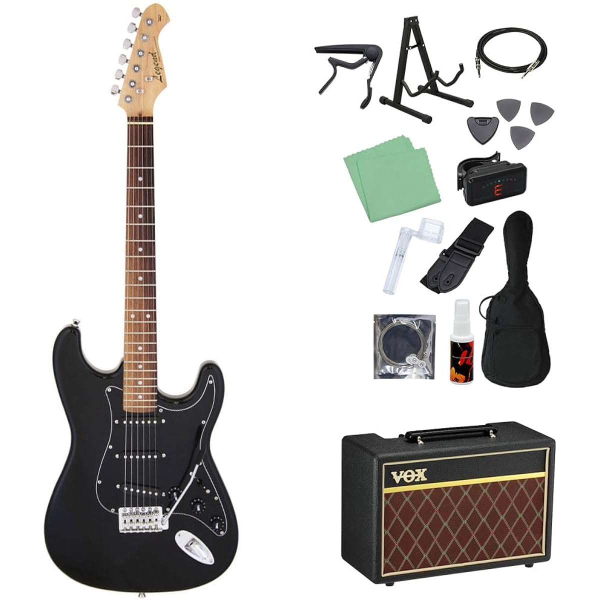 LEGEND LST-Z Electric Guitar Beginner 14-piece Set [With VOX Amplifier] B-BK Stratocaster Type Legend