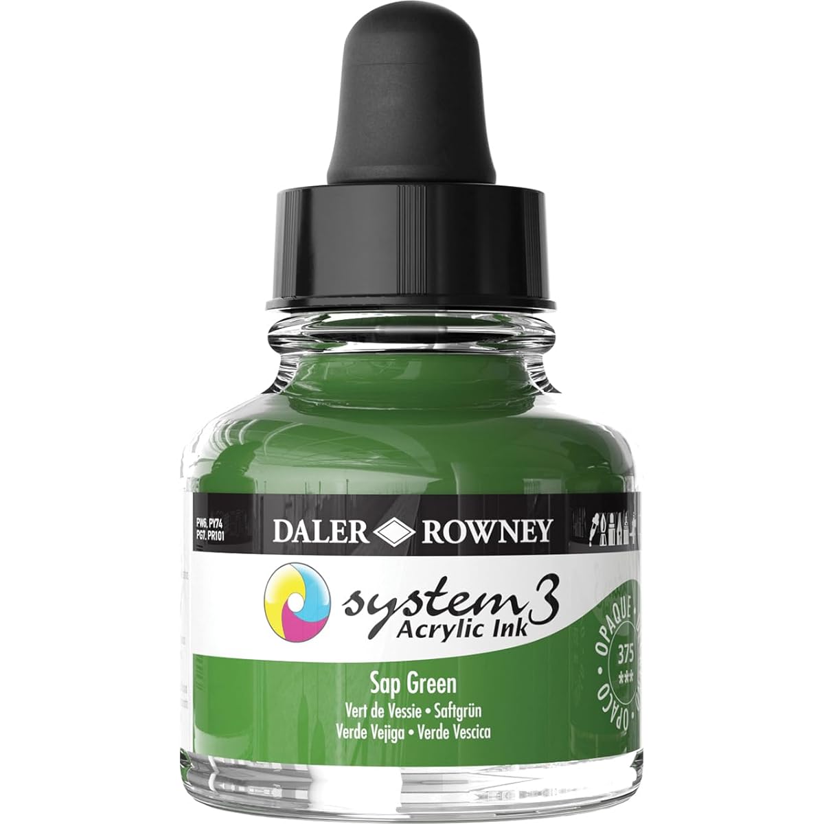 (375 Sap Green) - Daler-Rowney System3 Ink 29.5ml - Sap Green
