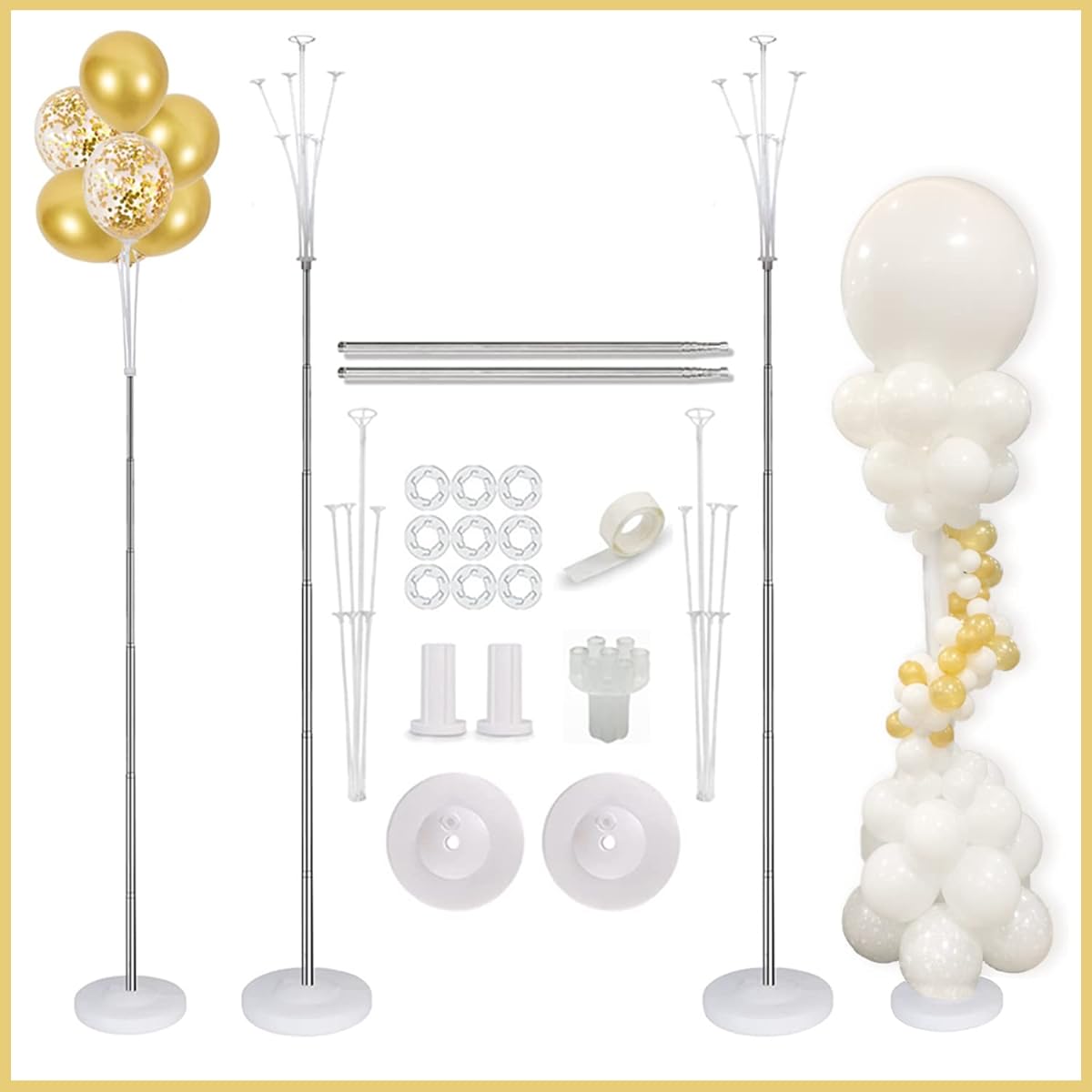 JCHB Balloon Large Arch Set, Set of 7, Balloon Stand Kit