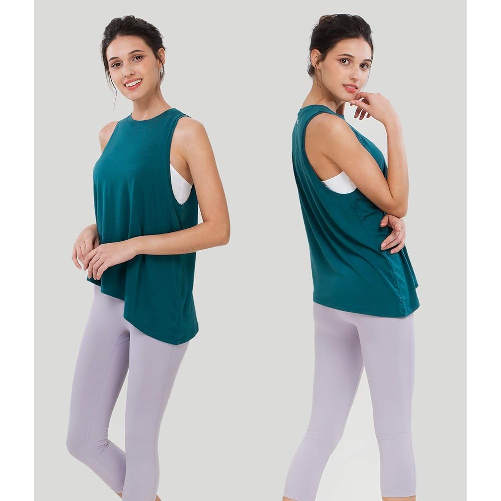 [reinamora] Yoga Wear Tank Top Knot Cover Up FLOW COVER TANK Women's