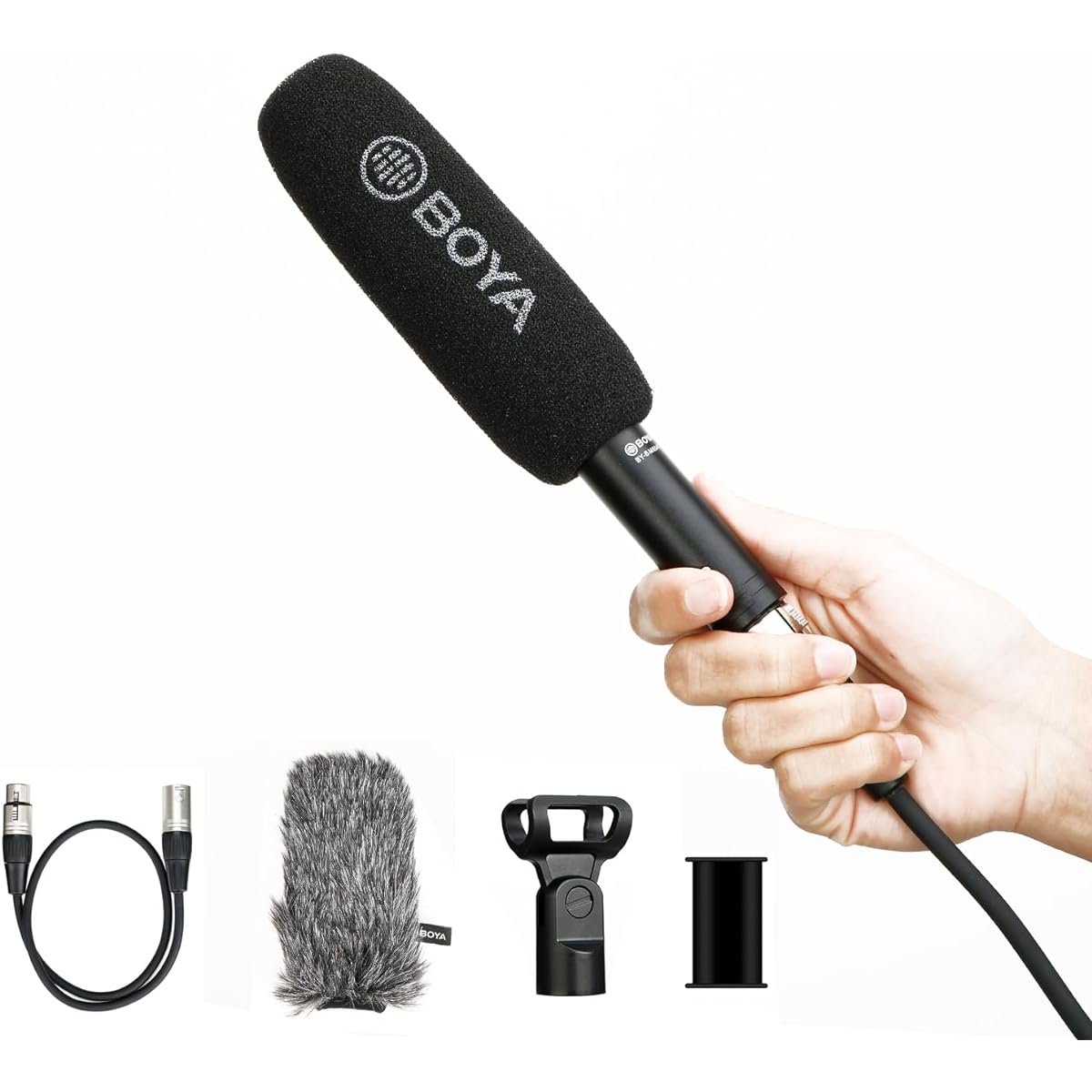 BOYA BY-BM6040 Unidirectional Condenser Microphone 12-48V External Phantom Power Wide Frequency Response 90Hz-20KHz 3-Pole XLR Robust Aluminum Alloy Construction Ideal for Broadcasting, Program Filming, Location, Documentaries, YouTube, TikTok