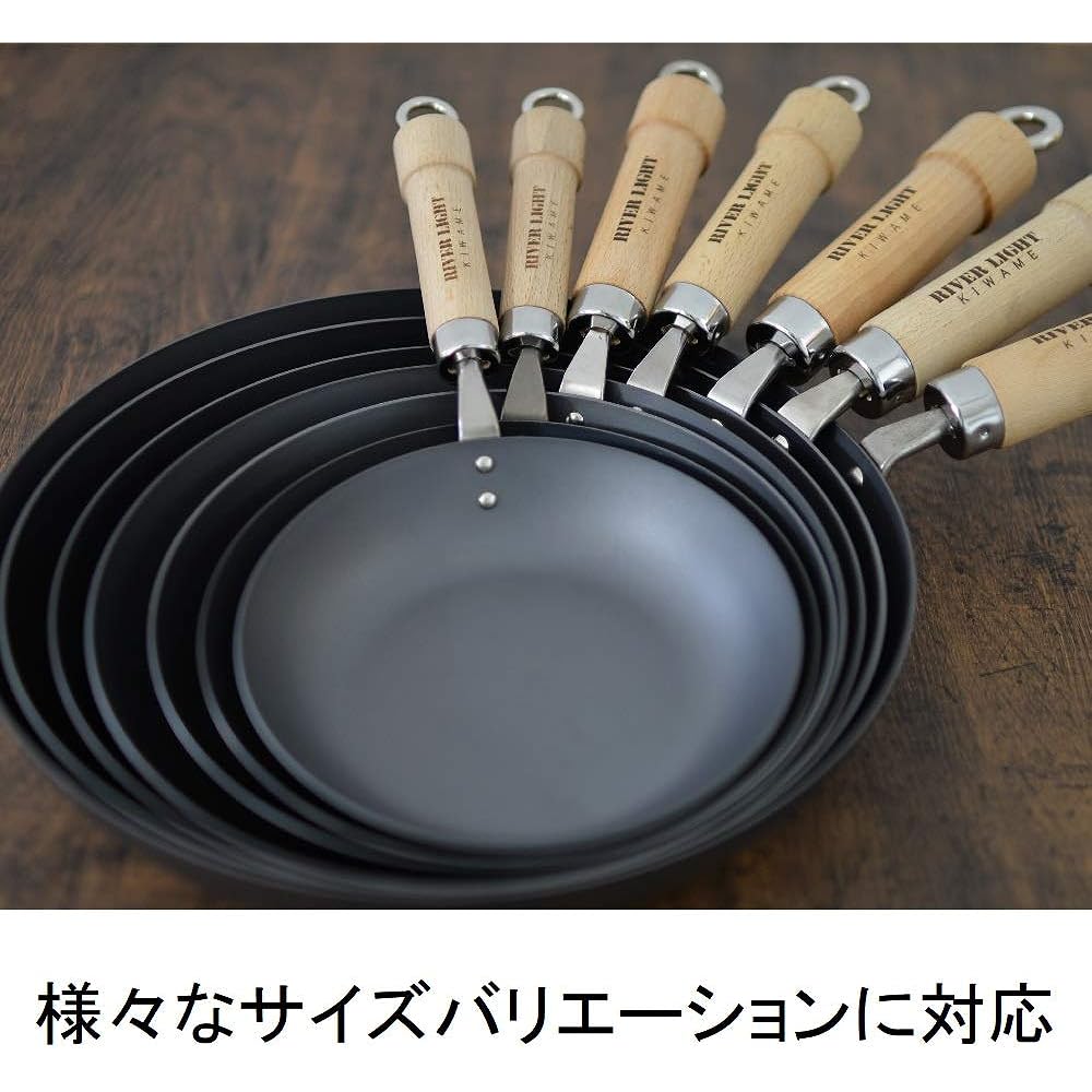 River Light Kiwami JAPAN Iron Thick Plate Frying Pan 28cm Iron Nitride Nitriding Compatible with IH Rust Resistant Made in Japan J2328