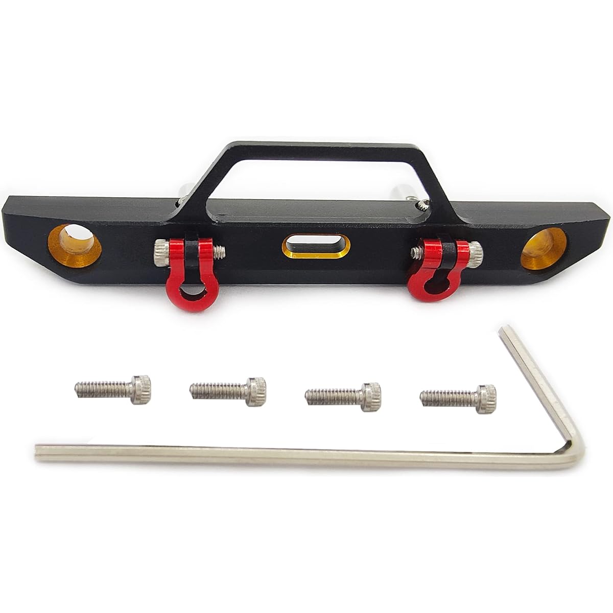 VICRAZZE RC Metal Aluminum Front Bumper with U Ring and Tow Hitch Shackle for 1/24 RC Crawler Axial SCX24 AXI90081 AXI00002 AXI00005 Ford Bronco Upgrade Parts
