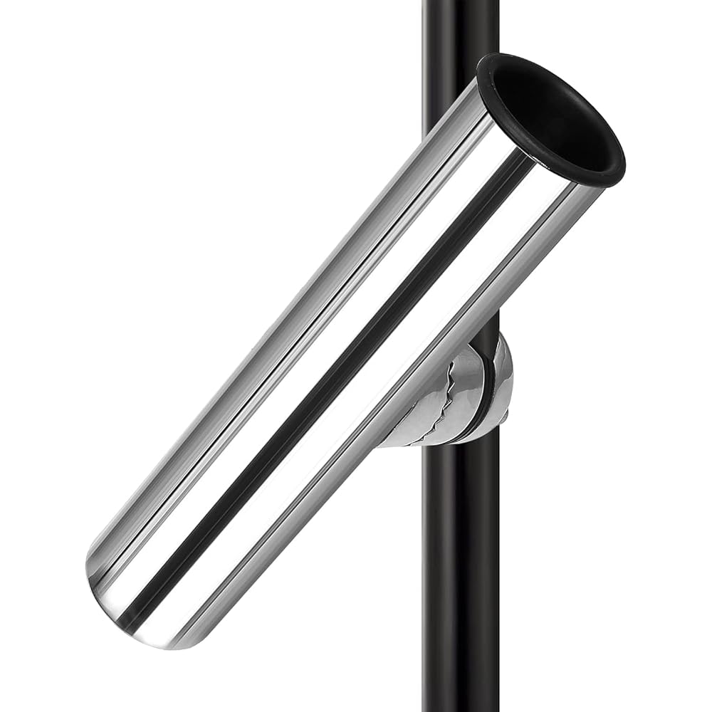 Amarine-made Stainless Steel Clamp-on Rod Holder Ship Rod Holder Angle Adjustable 1 Piece Hex Wrench Included