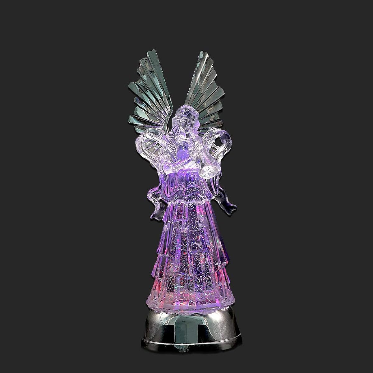 Wondise Lighted Angel Snow Globe Battery Powered Color Changing EAG-Trumpet