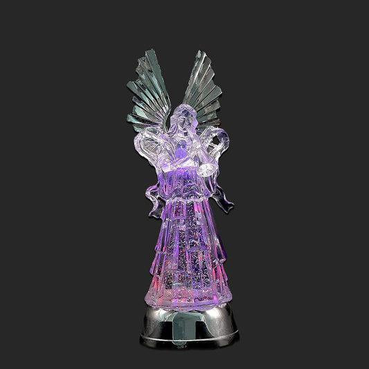 Wondise Lighted Angel Snow Globe Battery Powered Color Changing EAG-Trumpet