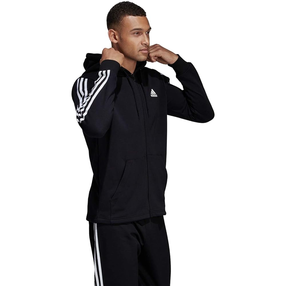 [Adidas] Training Wear MUSTHAVES 3 Stripe Sweatshirt Full Zip Parka (Fleece Fleece) [Men's] FSD66