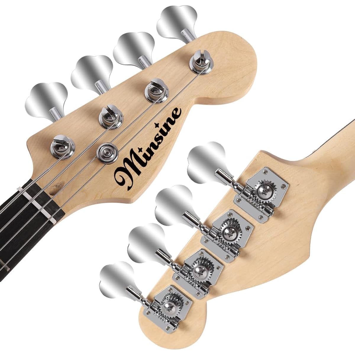 Bullfighter Electric Bass Set with Accessories Set, 4 String Bass Electric Bass Beginner Introductory Performance Rock Instrument Bass (Black-1)