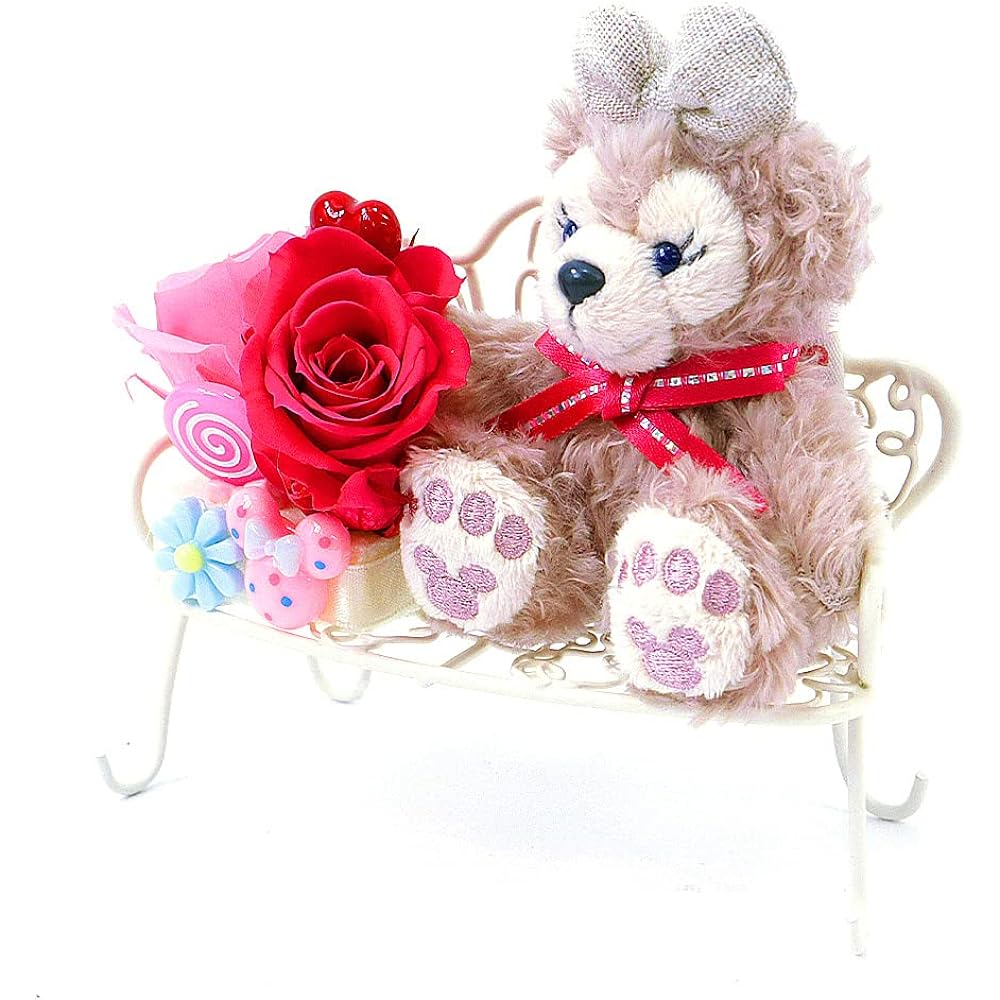 [Rose Garden Yume Kobo] "Bench Preza" Valentine's Day White Day Birthday Mother's Day Present Gift Stuffed Toy Preserved Flower (Sherry May)