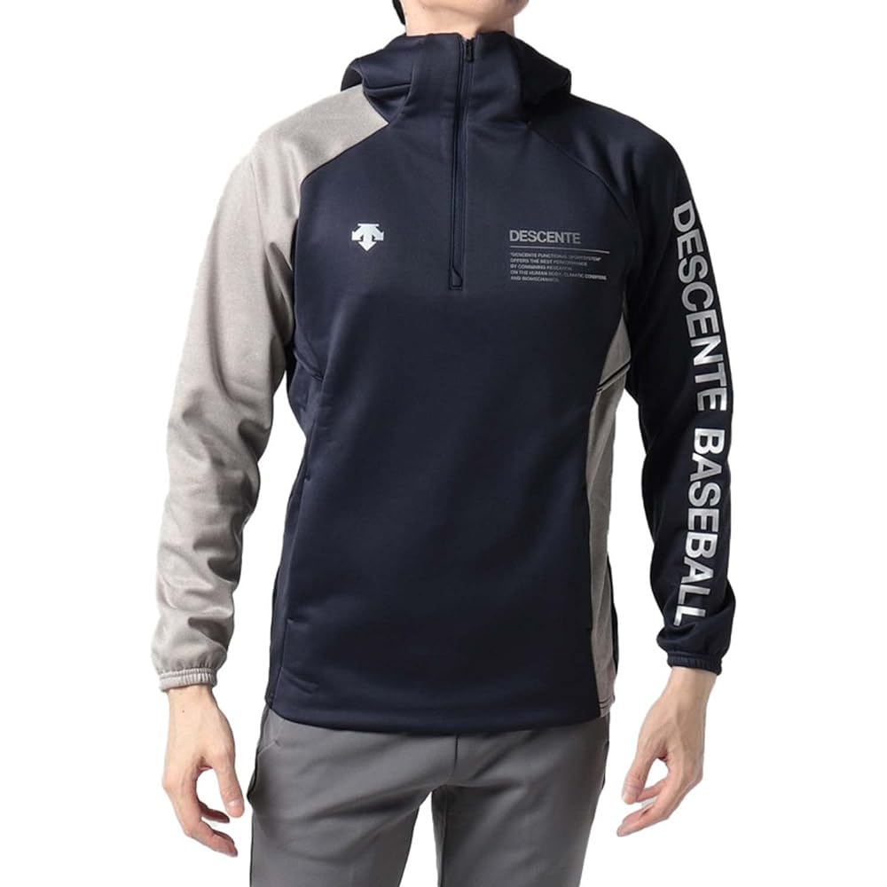 DESCENTE Baseball Barrier Fleece Jacket Half Zip Water Repellent Thermal Stretch DBMUJF10