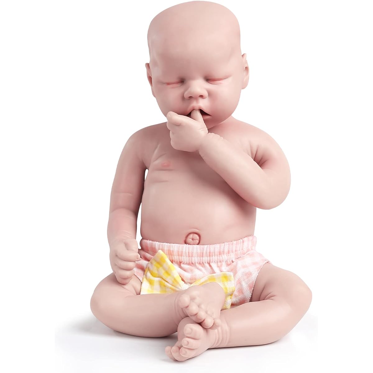 Vollence 14 Inch Eyes Closed Full Body Silicone Baby Doll Not Vinyl Doll Lifelike Silicone Doll Full Silicone Baby - Boy