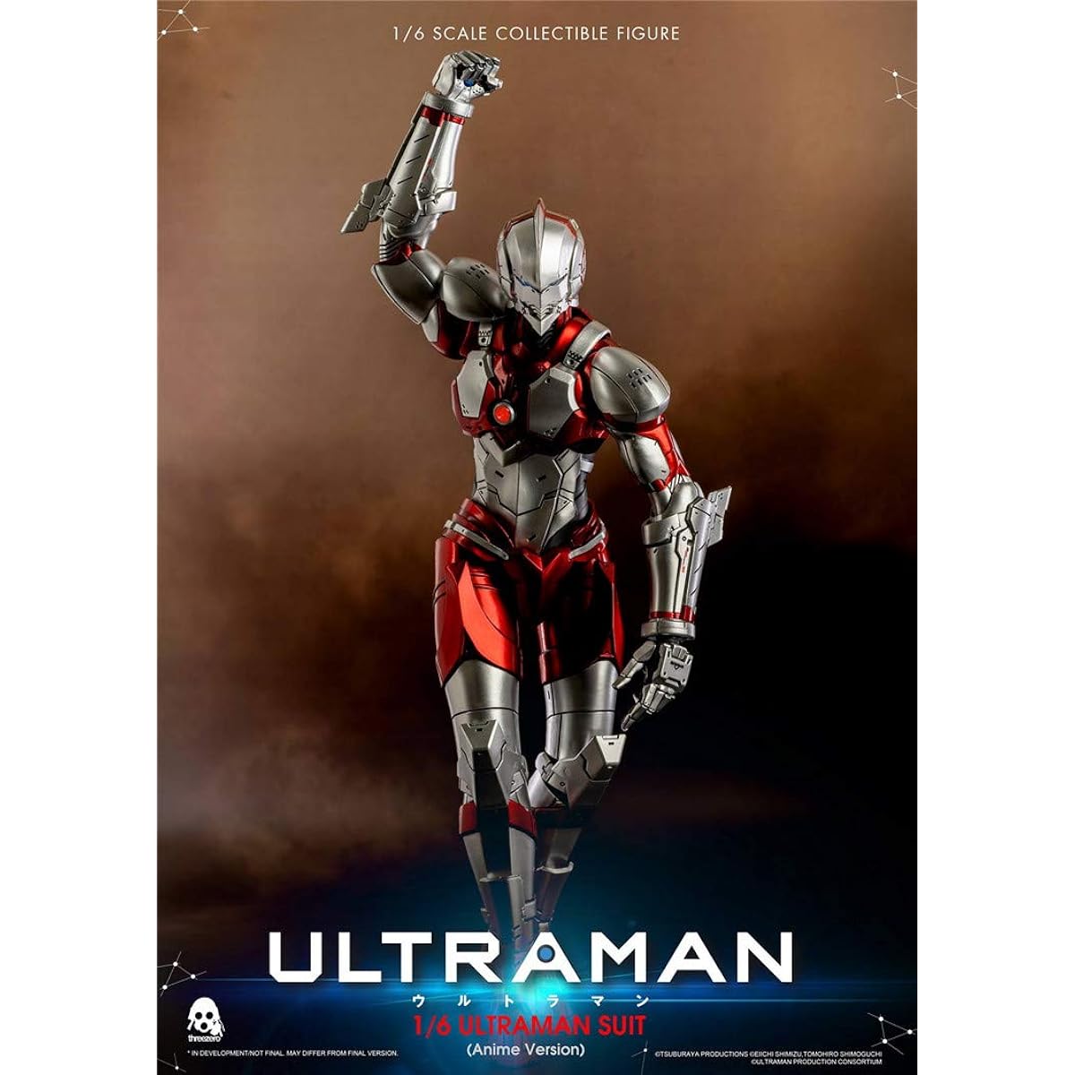 ThreeZero Ultraman (anime version) 1: 6 scale action figure, multicolor