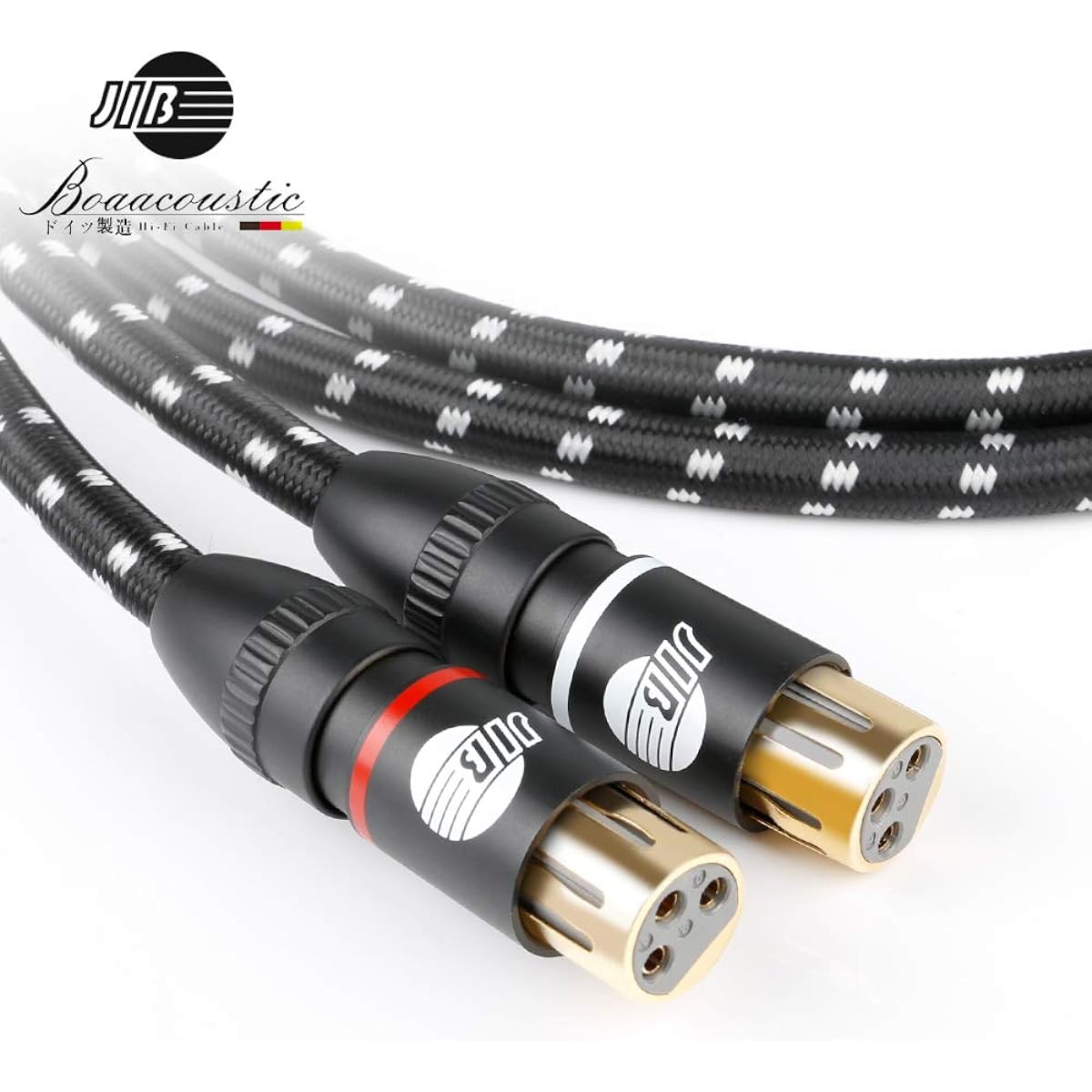 JIB German-made XLR audio cable (male-female) Canon cable/XLR cable/3-pin microphone cable/balanced cable/AV amplifier/decoder/microphone cable etc./length 1.5m/OD:8mm x 2
