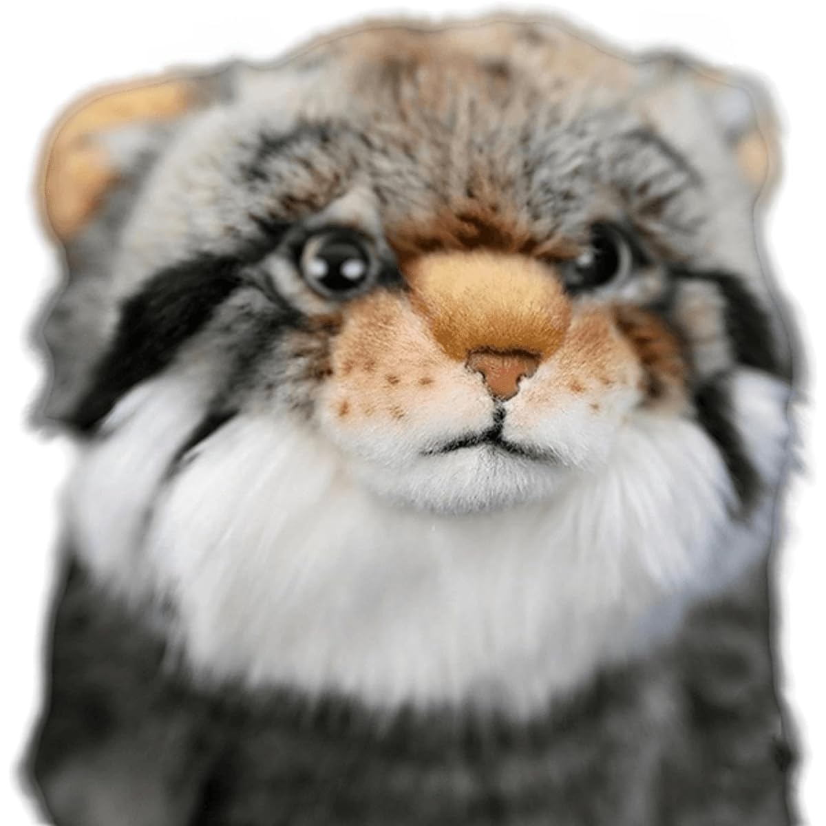 FRANKIEZHOU Realistic Pallas Cat Plush Toy - Grey 10 Inch, Manul Stuffed Animal, Soft Model Gift, Girl Toy, Kids Gift, Baby Gift, Home Decoration, Cuddle Toy
