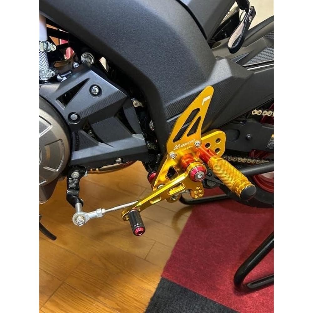 Back step for Kawasaki Compatible models KAWASAKI Z125 /Pro 16-22 years Adjustable 4 step position CNC aluminum Gold