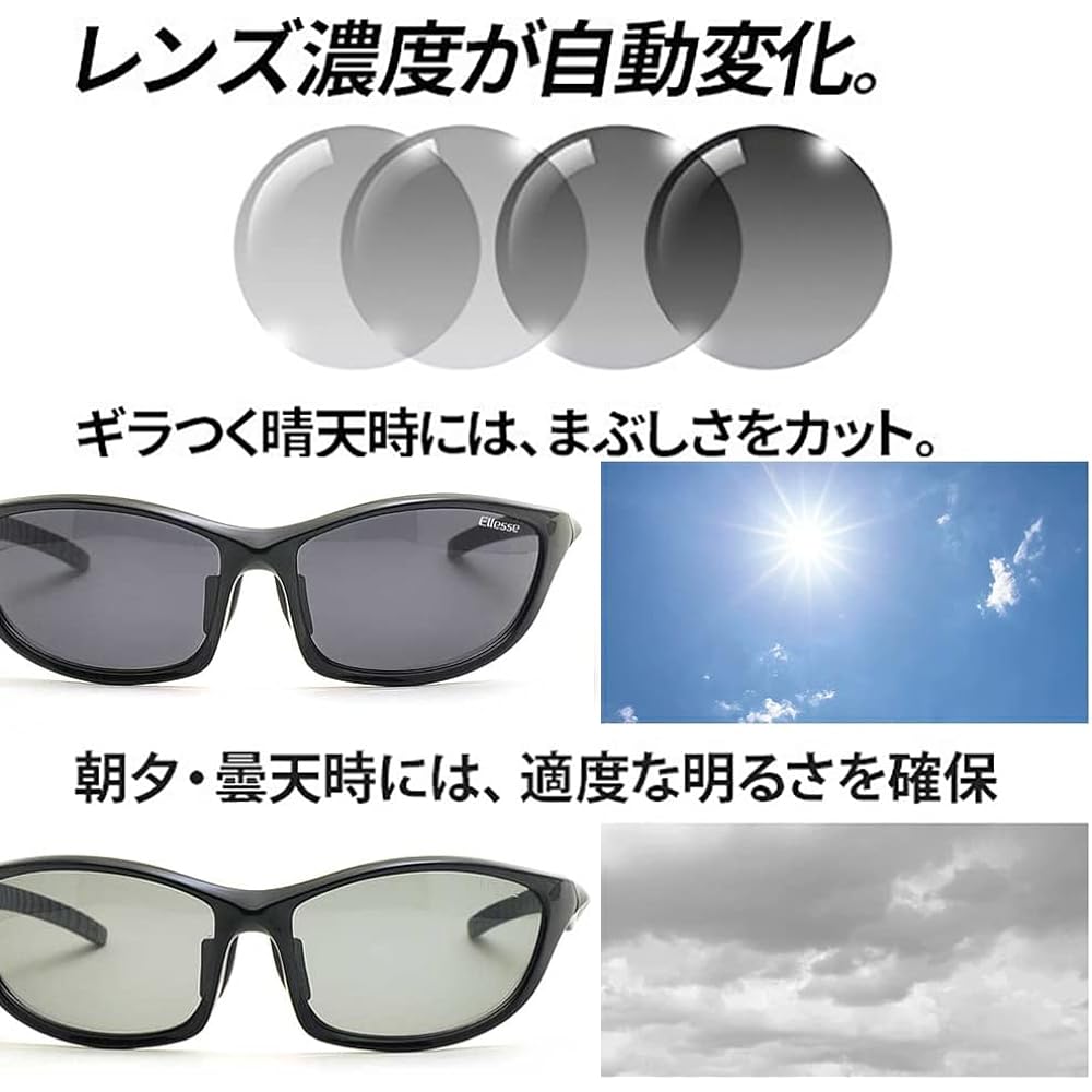 [Elesse] Men's Photochromic Sunglasses, Polarized Sunglasses, Polarized Photochromic Sunglasses, Sports