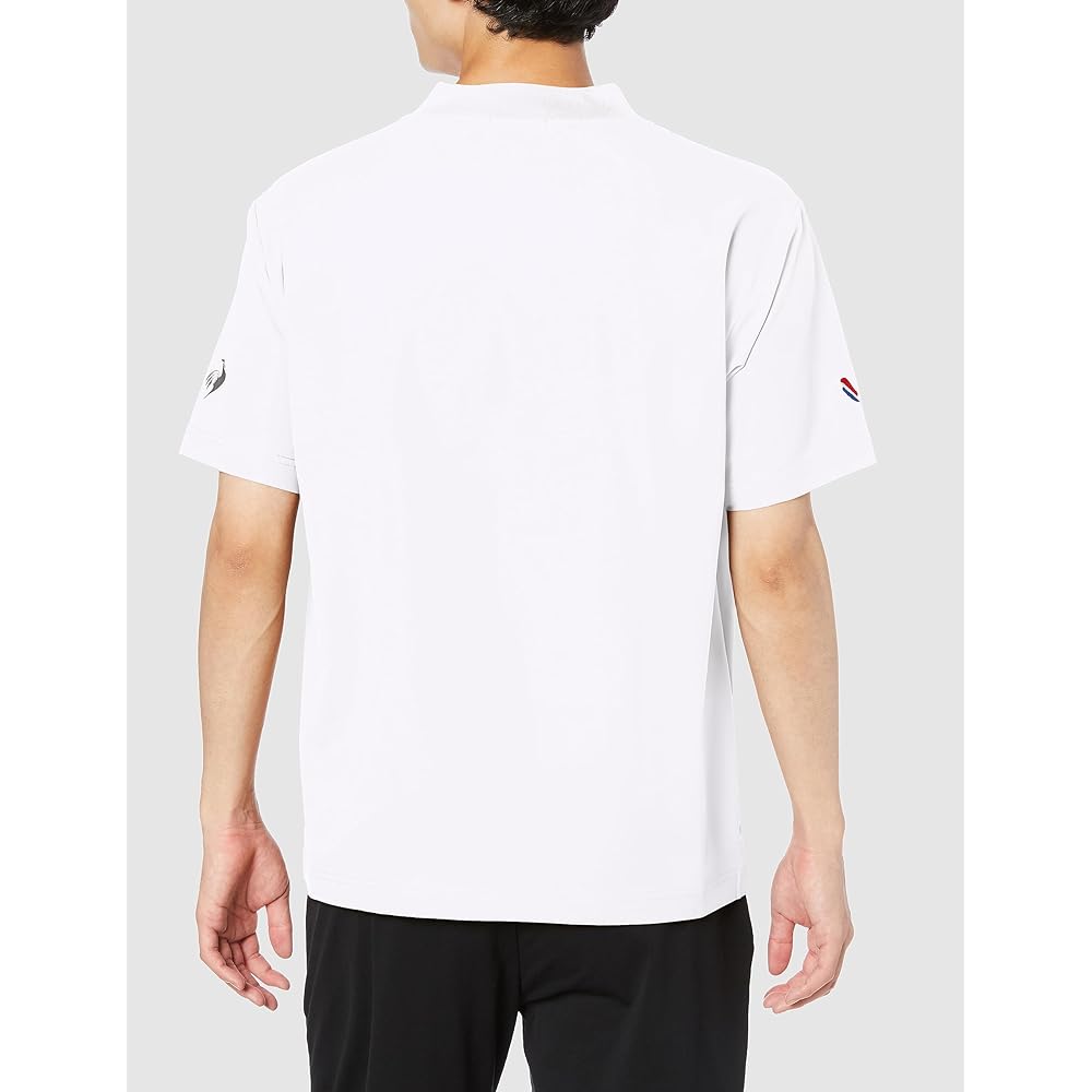 [Le Coq Sportif] T-shirt LCS Plume Half Sleeve Shirt Sweat Absorbent Stretch Shape Stable Skin Dry Short Sleeve Big Logo Lightweight Mock Neck