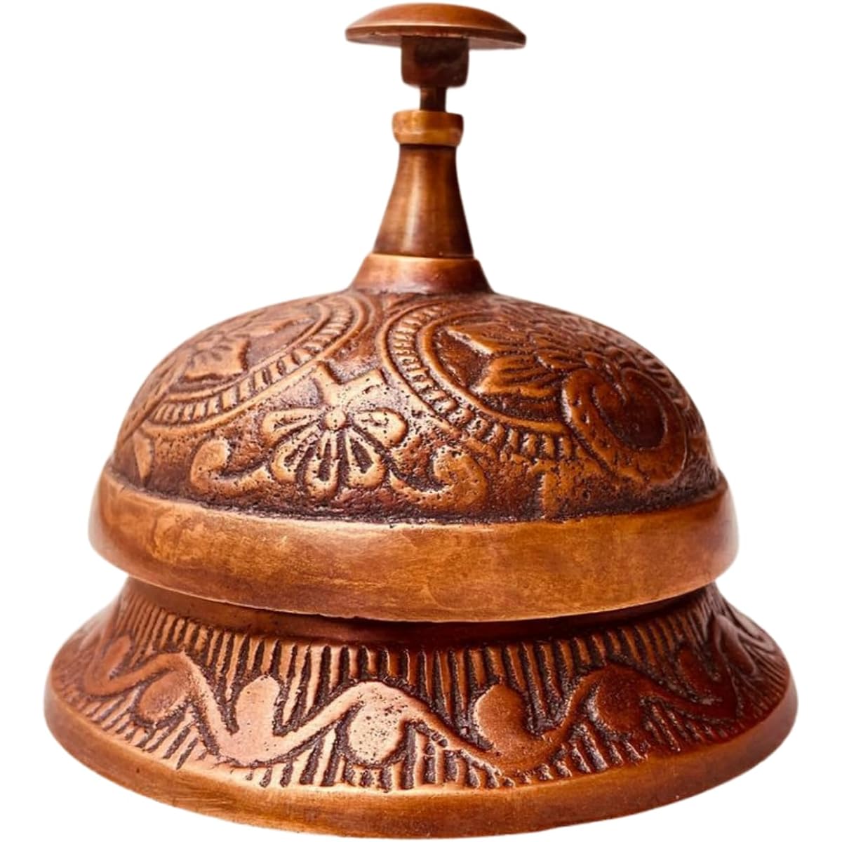 Vintage Brass Desk Bell - Victorian Style Table Service Call Bell Dinner Bell for School Home Office Gift (3.5" Boss Bell)