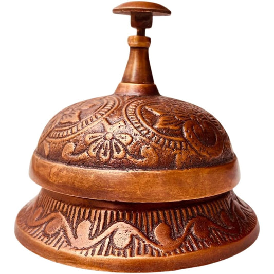 Vintage Brass Desk Bell - Victorian Style Table Service Call Bell Dinner Bell for School Home Office Gift (3.5" Boss Bell)