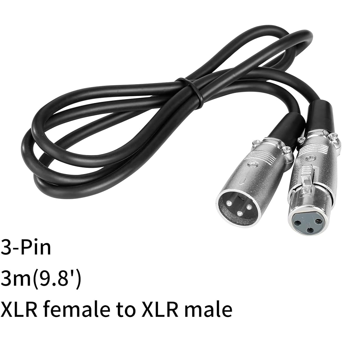 BOYA 10ft Balanced XLR Male to XLR Female Microphone Cable, Premium 3-Pin XLR Patch Cord Microphone Studio Cable for Camera/Camcorder/Speaker System/Radio Station