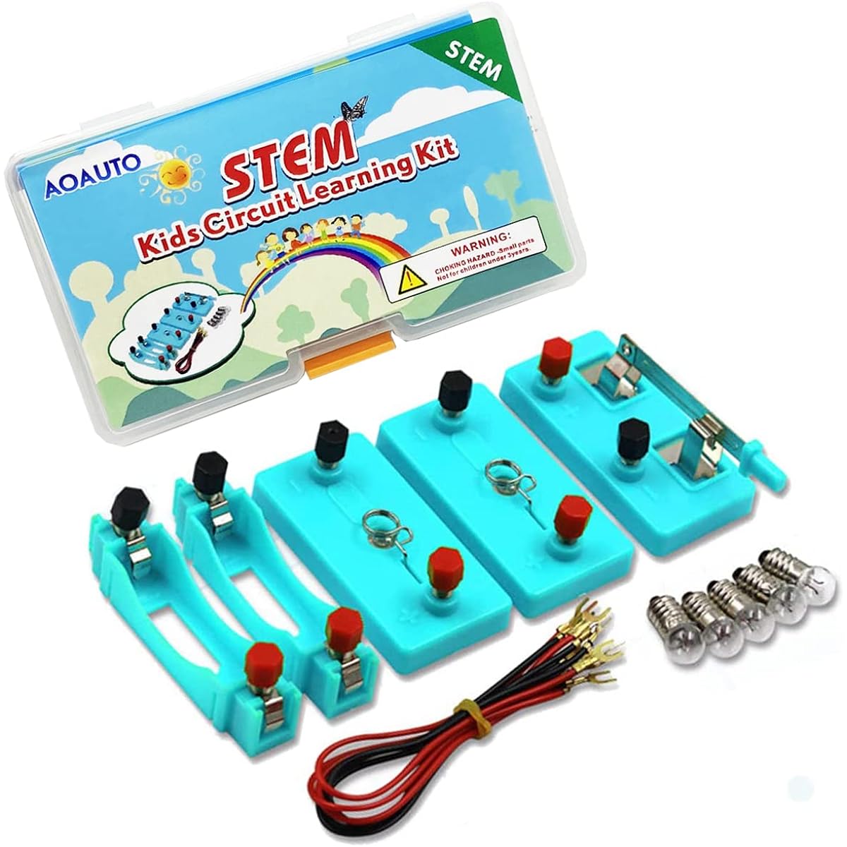AOAUTO Kids Electrical Circuit Learning Kit STEM Physics Science Electrical Experiment Learning Tool for Kids Series Circuit Parallel Circuit Learning