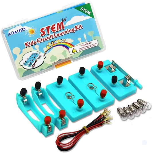 AOAUTO Kids Electrical Circuit Learning Kit STEM Physics Science Electrical Experiment Learning Tool for Kids Series Circuit Parallel Circuit Learning